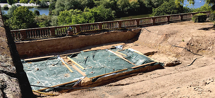 Picture: Archaeological excavation of the garden on the River Main terrace, 2020